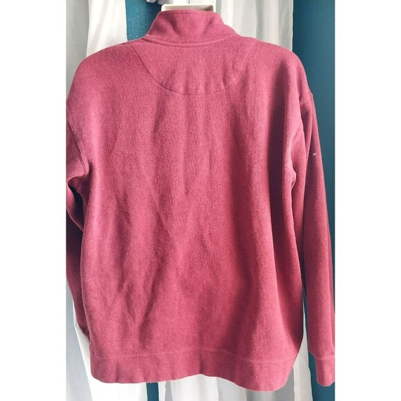 Orvis Men's Quarter Zip Pullover Sweater XL Burgundy 100% Cotton - Picture 4 of 4
